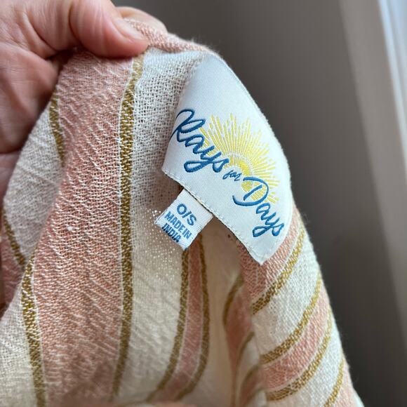 Rays for Days Revolve Coco cabana Striped 100% Cotton Kimono Coverup OS - Picture 6 of 7